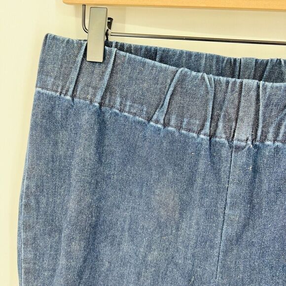 Soft Surroundings Blue Pull On Denim Skinny Jeans Size Medium - Picture 2 of 4